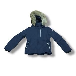 Poivre Blanc Women's Size S Ski Puffer Jacket Faux Fur Hood